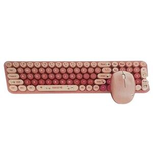 MOFii Baby Bear Wireless Keyboard Mouse Combo Pink Retro Round Keycaps QWERTY